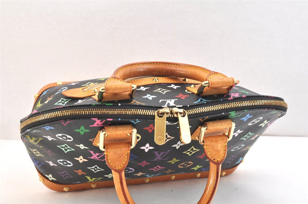 Auth Louis Vuitton Monogram Multicolor Alma PM Black Hand Bag M92646 LV 6533K