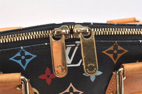 Auth Louis Vuitton Monogram Multicolor Alma PM Black Hand Bag M92646 LV 6533K