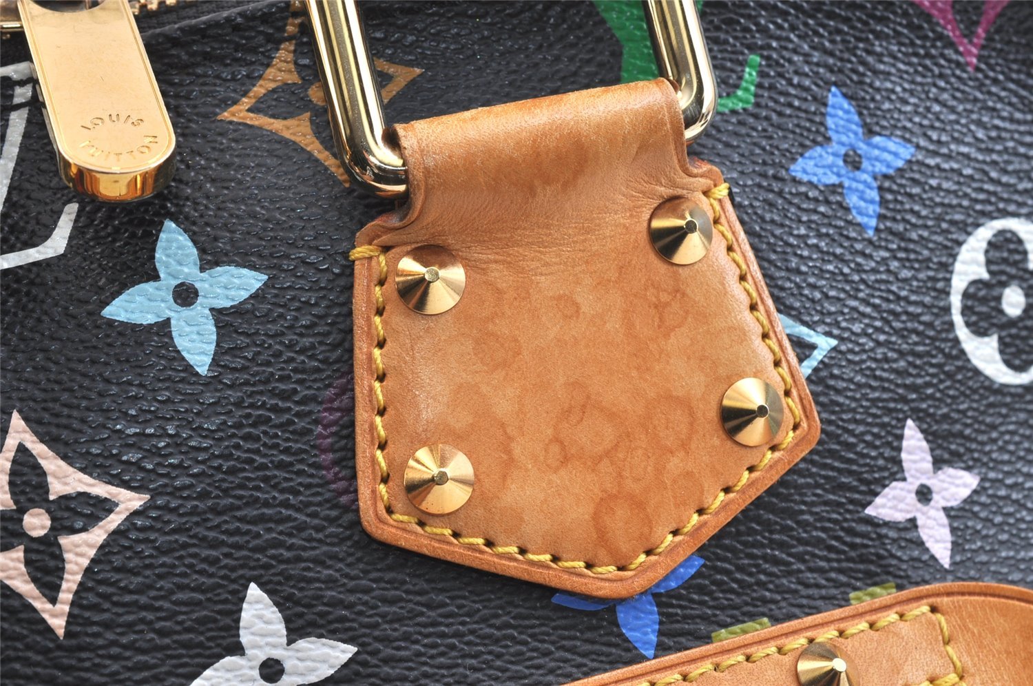 Auth Louis Vuitton Monogram Multicolor Alma PM Black Hand Bag M92646 LV 6533K