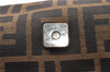 Authentic FENDI Zucca Mamma Baguette Shoulder Bag Canvas Leather Brown 6534I
