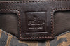 Authentic FENDI Zucca Mamma Baguette Shoulder Bag Canvas Leather Brown 6534I