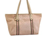 Authentic GUCCI Vintage Sherry Line Tote Bag GG Canvas Leather 139260 Pink 6534J