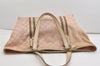 Authentic GUCCI Vintage Sherry Line Tote Bag GG Canvas Leather 139260 Pink 6534J