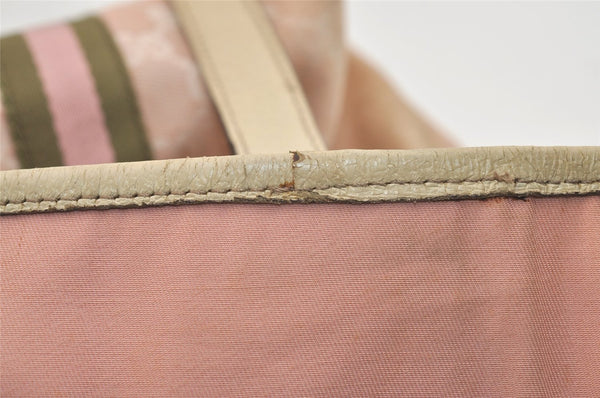 Authentic GUCCI Vintage Sherry Line Tote Bag GG Canvas Leather 139260 Pink 6534J