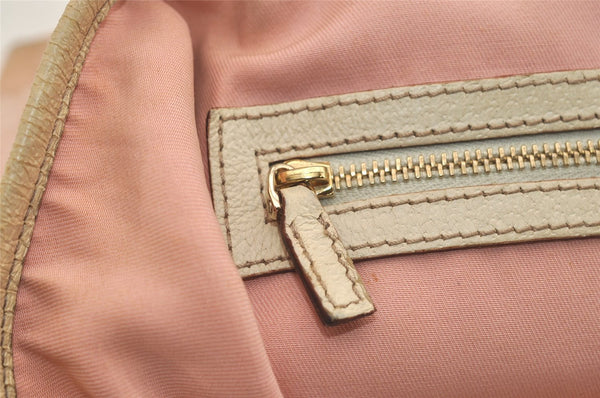 Authentic GUCCI Vintage Sherry Line Tote Bag GG Canvas Leather 139260 Pink 6534J