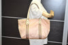Authentic GUCCI Vintage Sherry Line Tote Bag GG Canvas Leather 139260 Pink 6534J