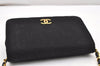 Authentic CHANEL Cotton Leather Matelasse Chain Shoulder Bag Black CC Junk 6534K