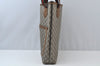 Authentic GUCCI Web Sherry Line GG Plus Tote Bag PVC Leather Brown 6535J