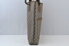 Authentic GUCCI Web Sherry Line GG Plus Tote Bag PVC Leather Brown 6535J