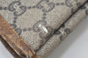 Authentic GUCCI Web Sherry Line GG Plus Tote Bag PVC Leather Brown 6535J