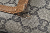Authentic GUCCI Web Sherry Line GG Plus Tote Bag PVC Leather Brown 6535J