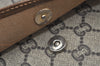 Authentic GUCCI Web Sherry Line GG Plus Tote Bag PVC Leather Brown 6535J