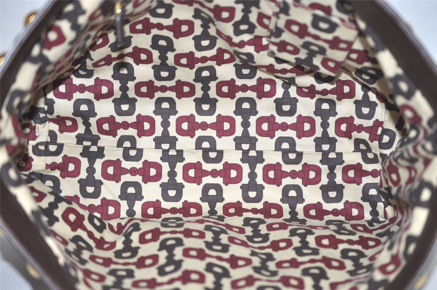 Authentic GUCCI Heart Crest Guccissima Tote Bag GG Leather 207291 Brown 6536I