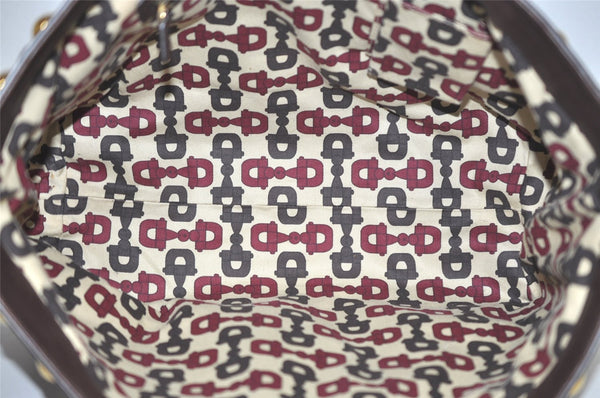 Authentic GUCCI Heart Crest Guccissima Tote Bag GG Leather 207291 Brown 6536I