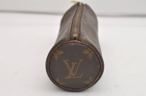 Authentic Louis Vuitton Monogram Trousse Ronde Pen Case Pouch M47630 Junk 6537J