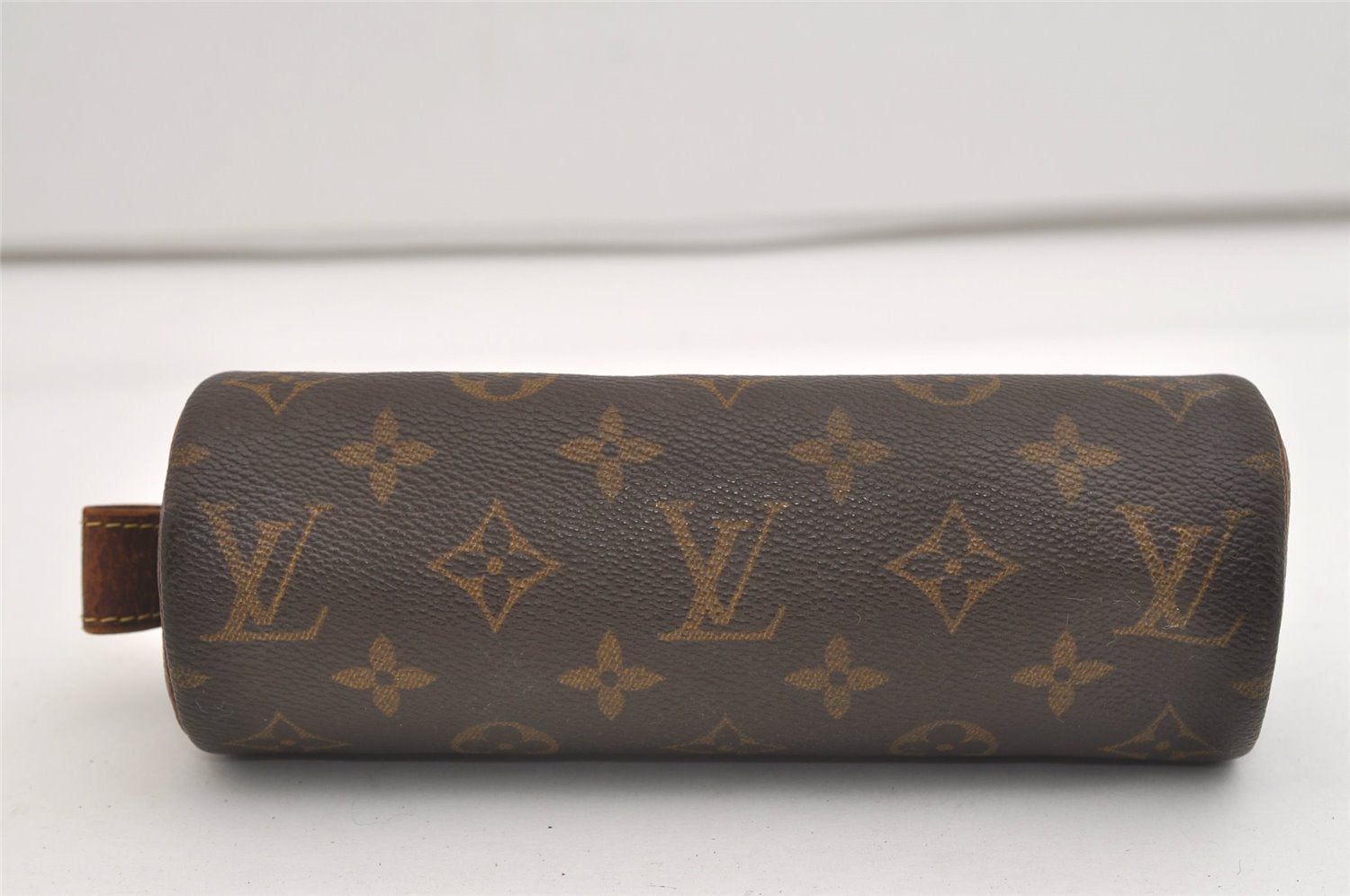 Authentic Louis Vuitton Monogram Trousse Ronde Pen Case Pouch M47630 Junk 6537J
