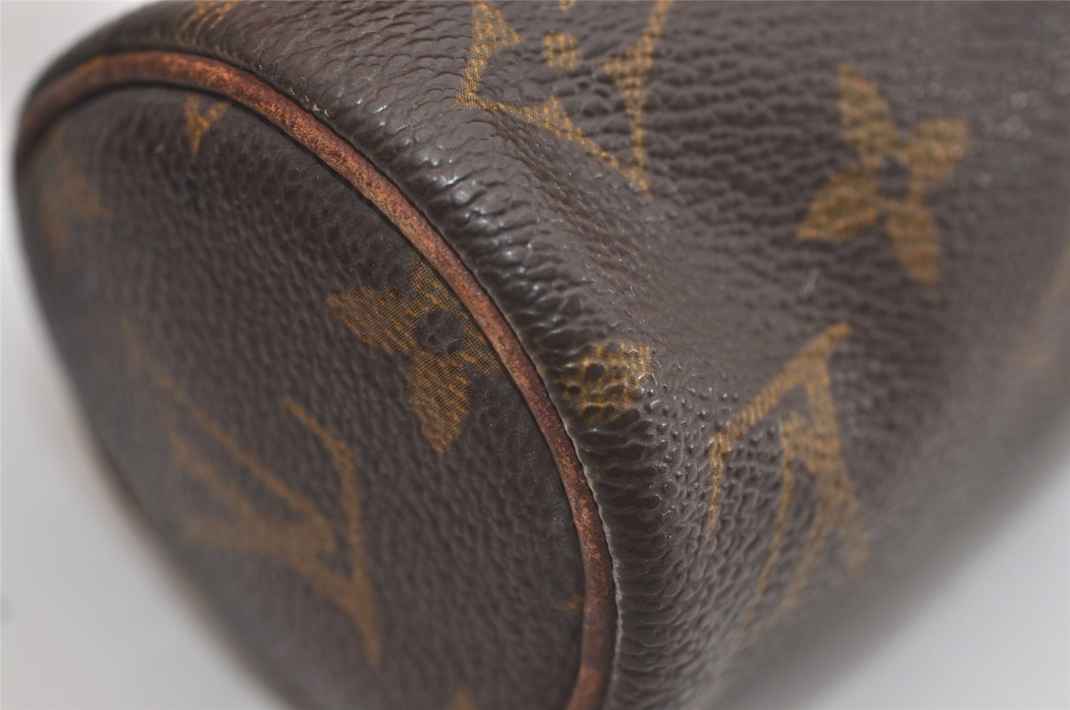 Authentic Louis Vuitton Monogram Trousse Ronde Pen Case Pouch M47630 Junk 6537J