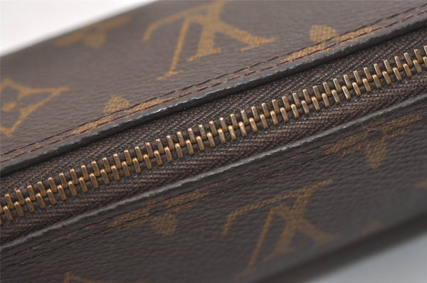 Authentic Louis Vuitton Monogram Trousse Ronde Pen Case Pouch M47630 Junk 6537J