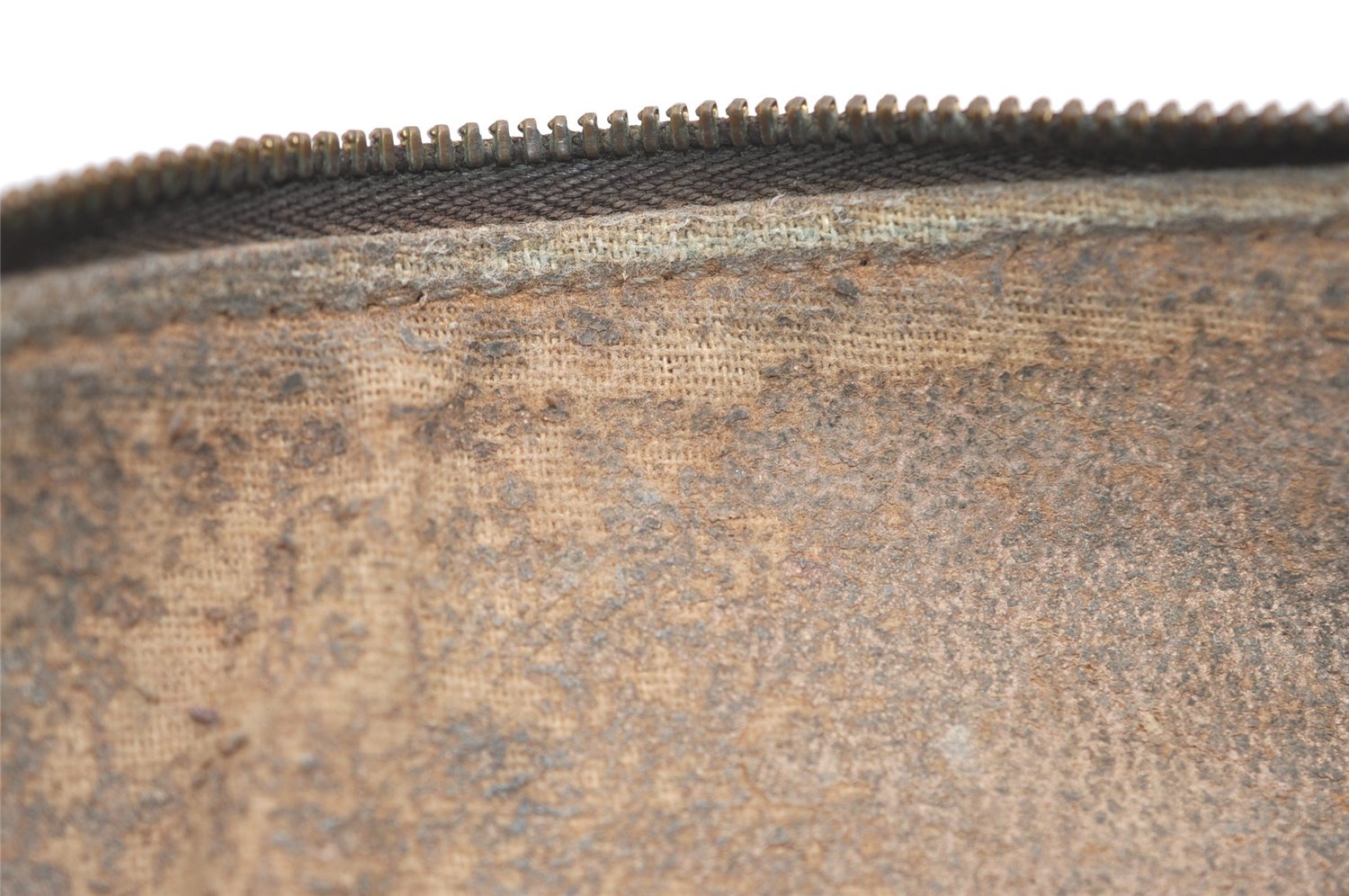 Authentic Louis Vuitton Monogram Trousse Ronde Pen Case Pouch M47630 Junk 6537J