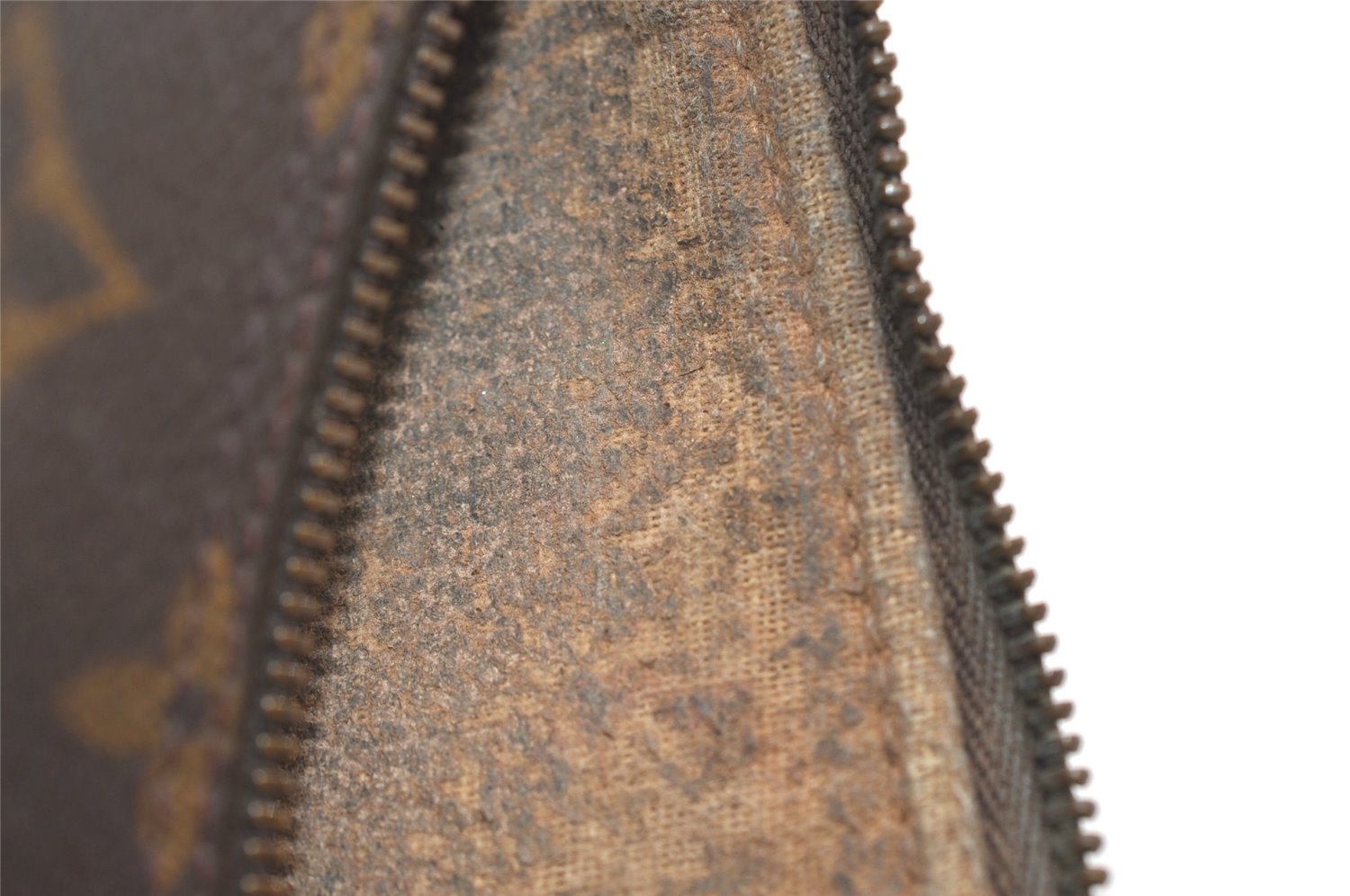 Authentic Louis Vuitton Monogram Trousse Ronde Pen Case Pouch M47630 Junk 6537J