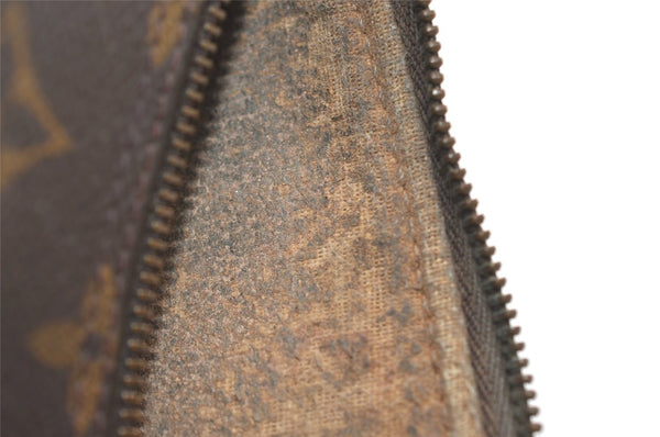 Authentic Louis Vuitton Monogram Trousse Ronde Pen Case Pouch M47630 Junk 6537J