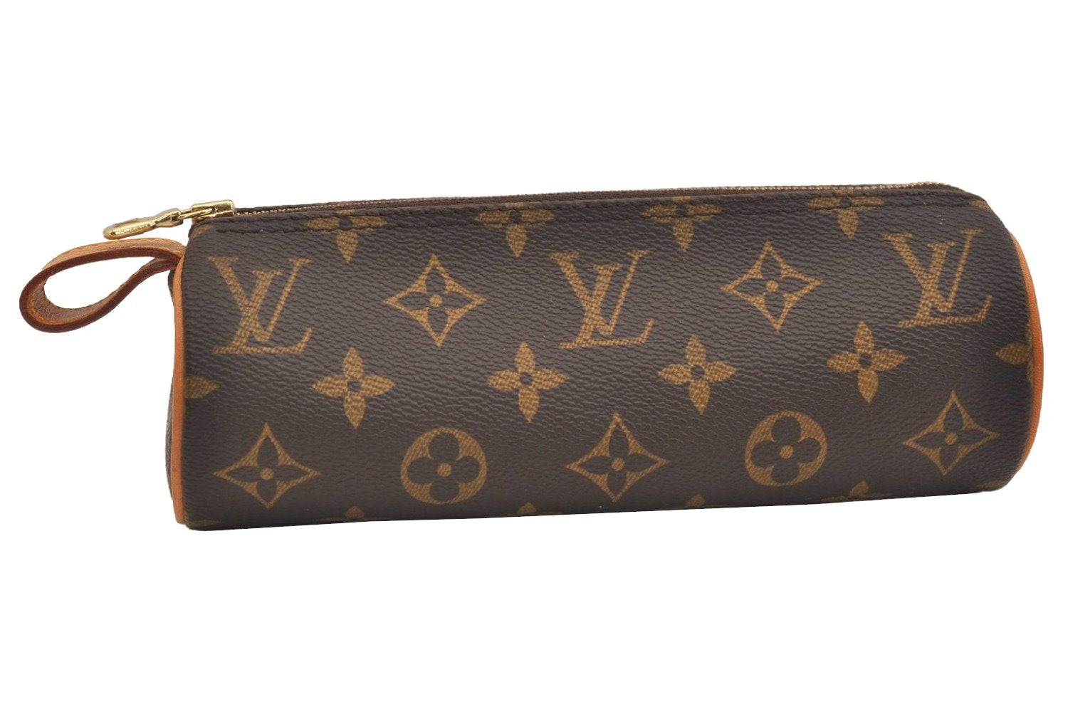 Authentic Louis Vuitton Monogram Trousse Ronde Pen Case Pouch M47630 Junk 6538J