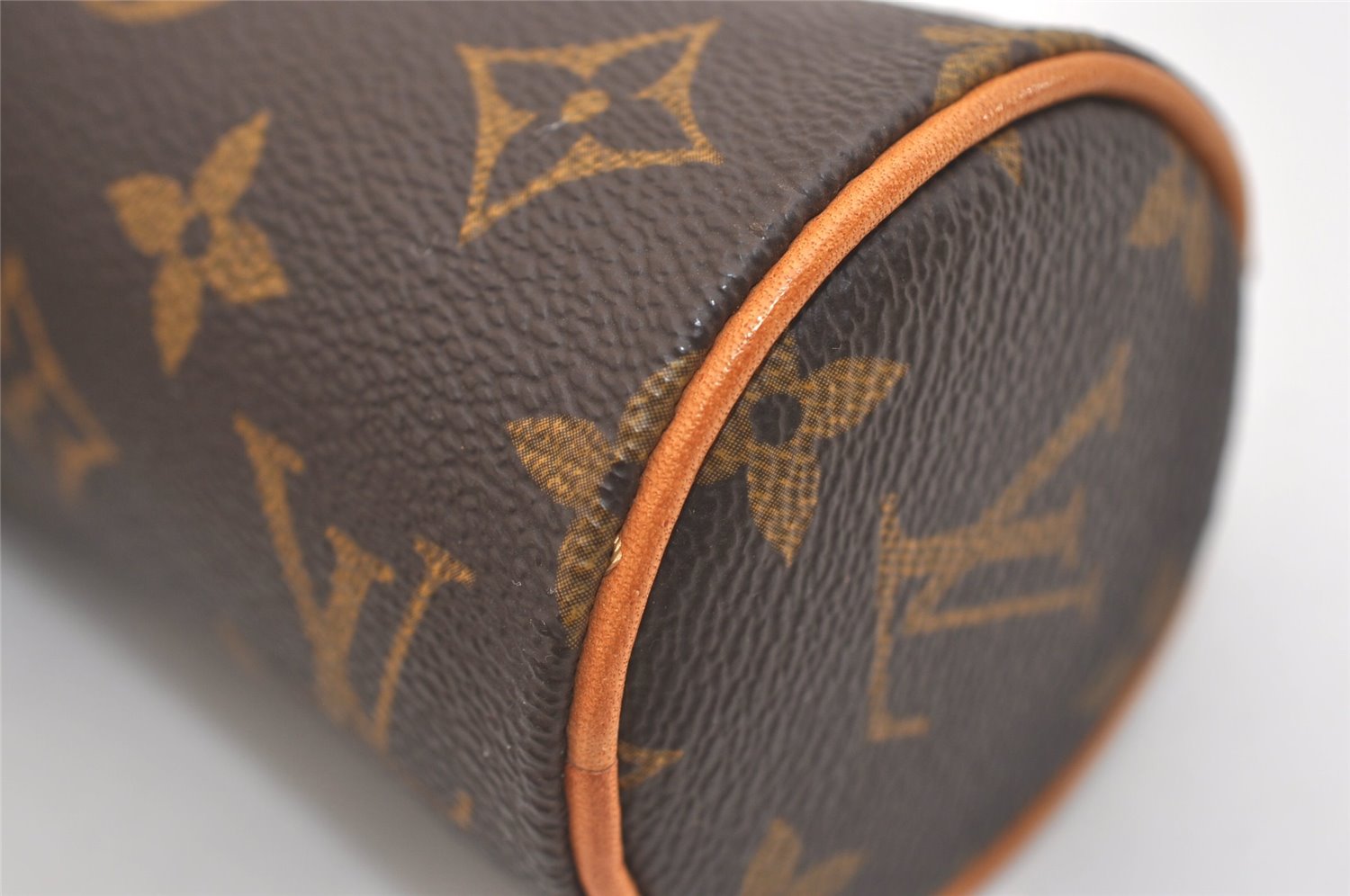 Authentic Louis Vuitton Monogram Trousse Ronde Pen Case Pouch M47630 Junk 6538J