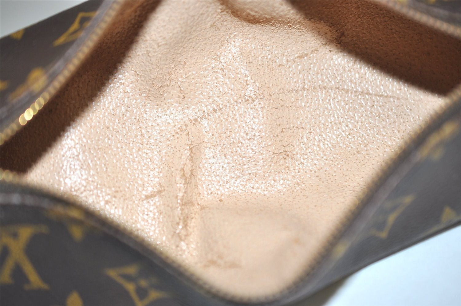 Authentic Louis Vuitton Monogram Trousse Ronde Pen Case Pouch M47630 Junk 6538J