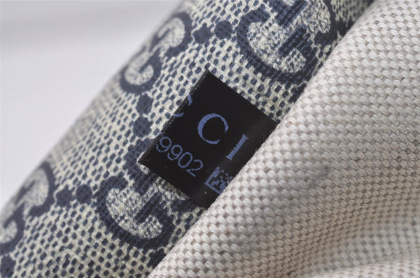 Authentic GUCCI Heart Tattoo Shoulder Tote Bag GG PVC Enamel 197953 Navy 6539I