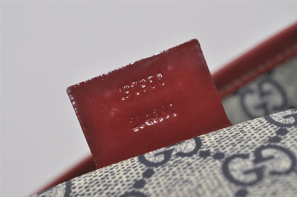 Authentic GUCCI Heart Tattoo Shoulder Tote Bag GG PVC Enamel 197953 Navy 6539I