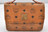 Authentic MCM Visetos Leather Vintage 2Way Shoulder Hand Bag Purse Brown 6540K