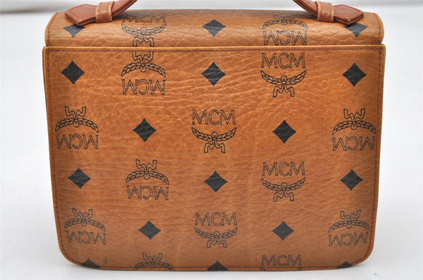 Authentic MCM Visetos Leather Vintage 2Way Shoulder Hand Bag Purse Brown 6540K