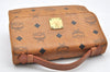 Authentic MCM Visetos Leather Vintage 2Way Shoulder Hand Bag Purse Brown 6540K