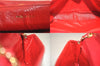Authentic CHANEL Lamb Skin Chain Shoulder Cross Body Bag Purse Red CC 6540M