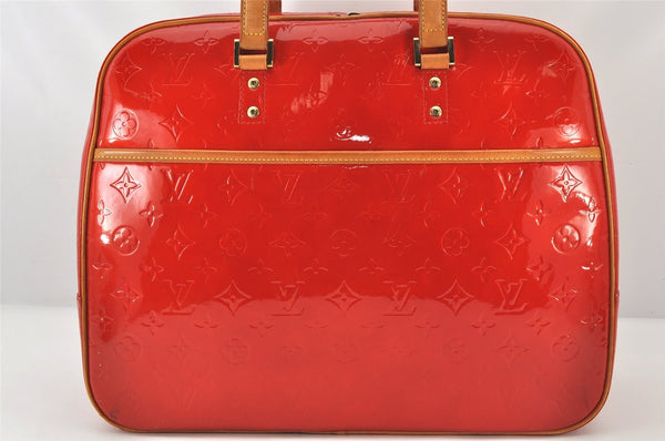 Authentic Louis Vuitton Vernis Sutton Shoulder Hand Bag Red M91080 LV 6542K