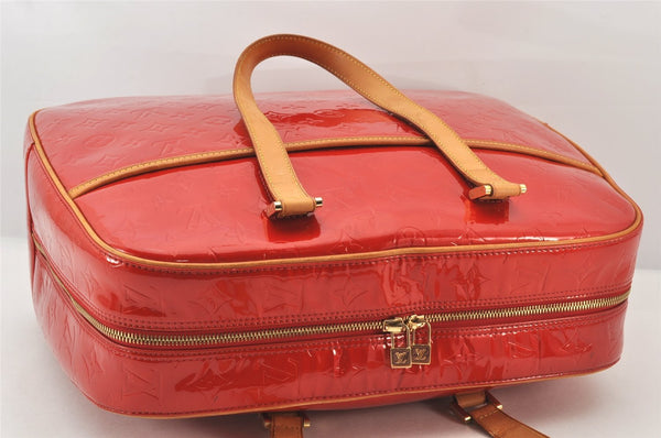 Authentic Louis Vuitton Vernis Sutton Shoulder Hand Bag Red M91080 LV 6542K