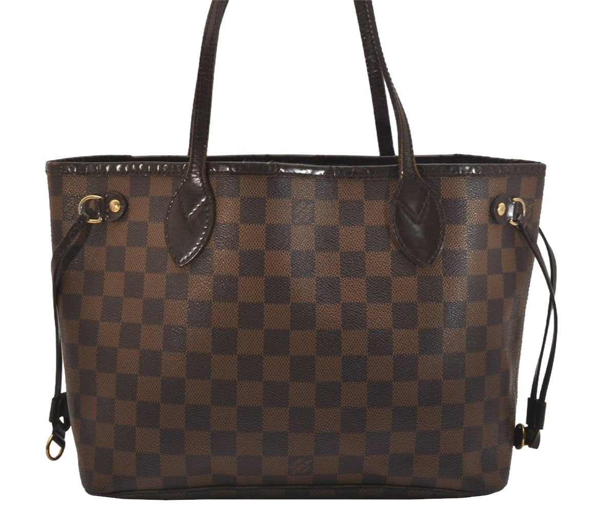 Authentic Louis Vuitton Damier Neverfull PM Shoulder Tote Bag N51109 LV 6543J