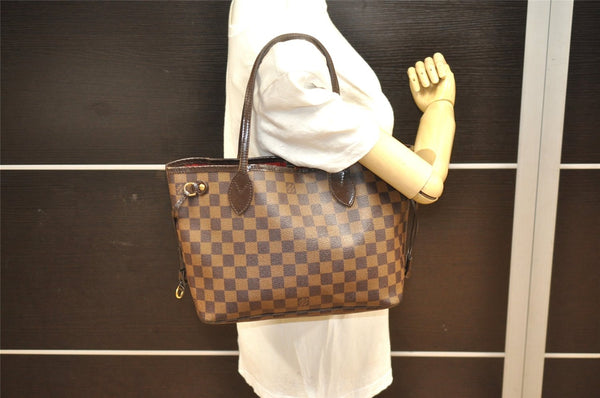 Authentic Louis Vuitton Damier Neverfull PM Shoulder Tote Bag N51109 LV 6543J