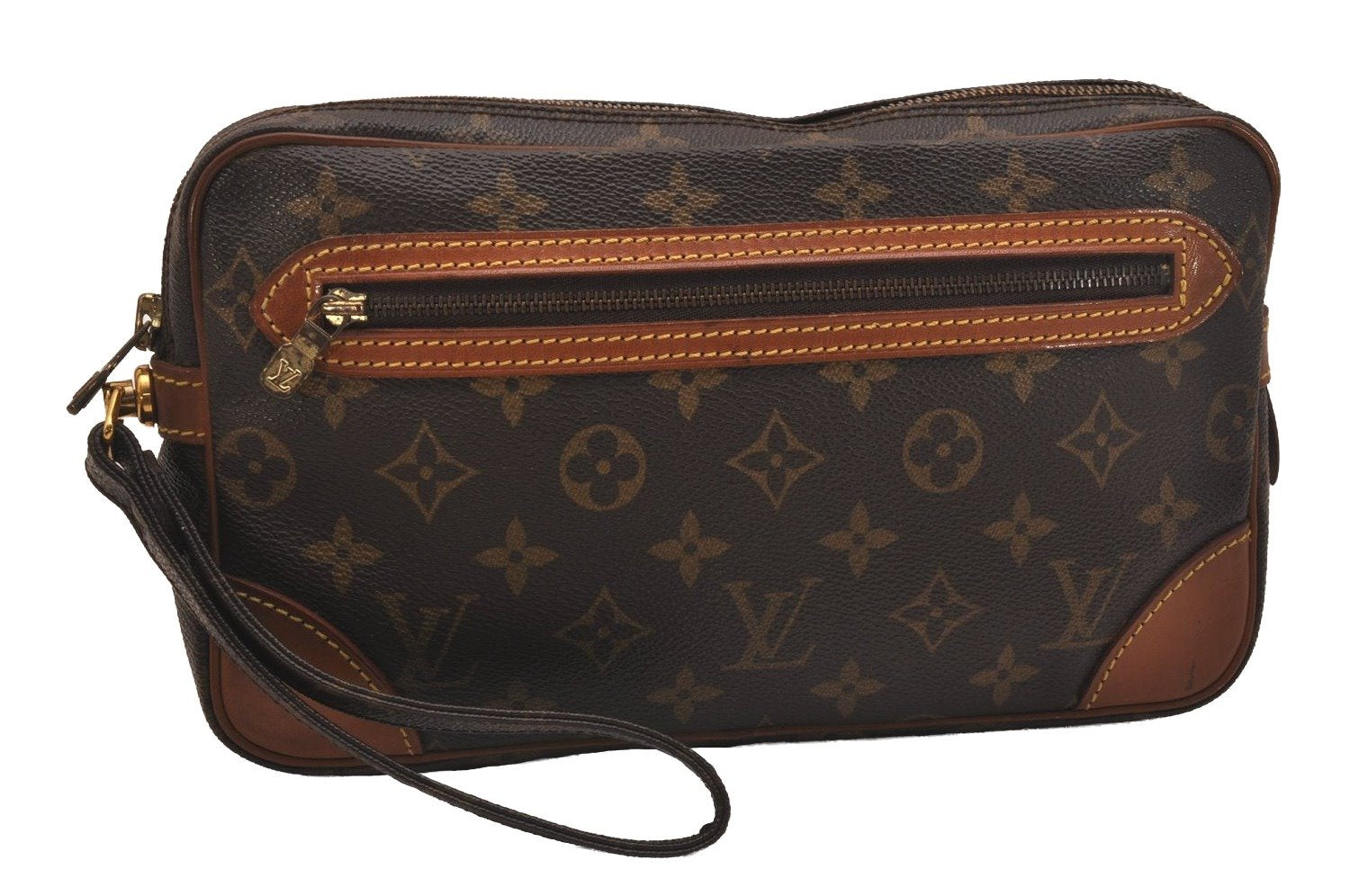 Authentic Louis Vuitton Monogram Marly Dragonne GM M51825 Clutch Hand Bag 6545J