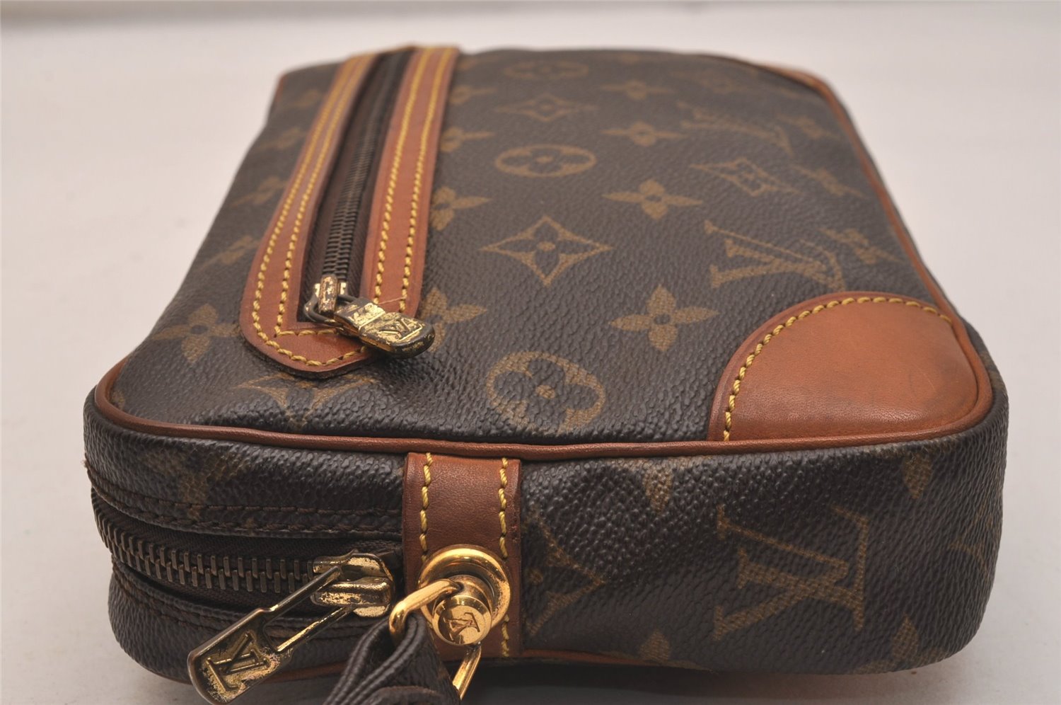 Authentic Louis Vuitton Monogram Marly Dragonne GM M51825 Clutch Hand Bag 6545J