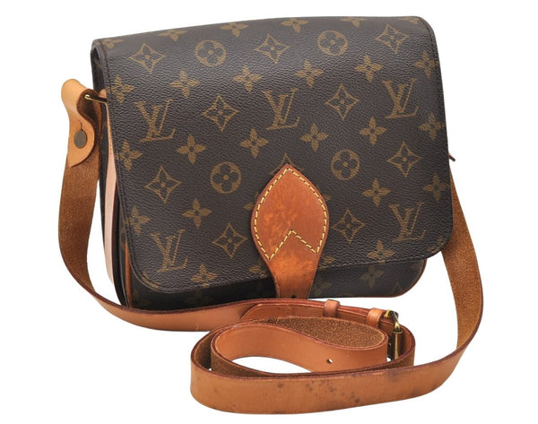 Authentic Louis Vuitton Monogram Cartouchiere MM M51253 Shoulder Cross Bag 6545K