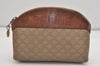 Authentic CELINE Macadam Blason Pattern Pouch Purse PVC Leather Beige 6546J