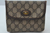 Authentic GUCCI Vintage Pouch Purse GG PVC Leather Brown 6547J