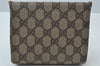 Authentic GUCCI Vintage Pouch Purse GG PVC Leather Brown 6547J