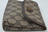 Authentic GUCCI Vintage Pouch Purse GG PVC Leather Brown 6547J