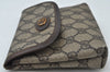 Authentic GUCCI Vintage Pouch Purse GG PVC Leather Brown 6547J
