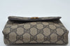 Authentic GUCCI Vintage Pouch Purse GG PVC Leather Brown 6547J
