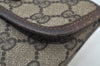 Authentic GUCCI Vintage Pouch Purse GG PVC Leather Brown 6547J