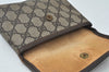 Authentic GUCCI Vintage Pouch Purse GG PVC Leather Brown 6547J