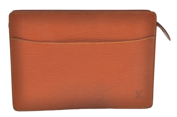 Authentic Louis Vuitton Epi Pochette Homme Clutch Hand Bag Brown M52528 LV 6547K